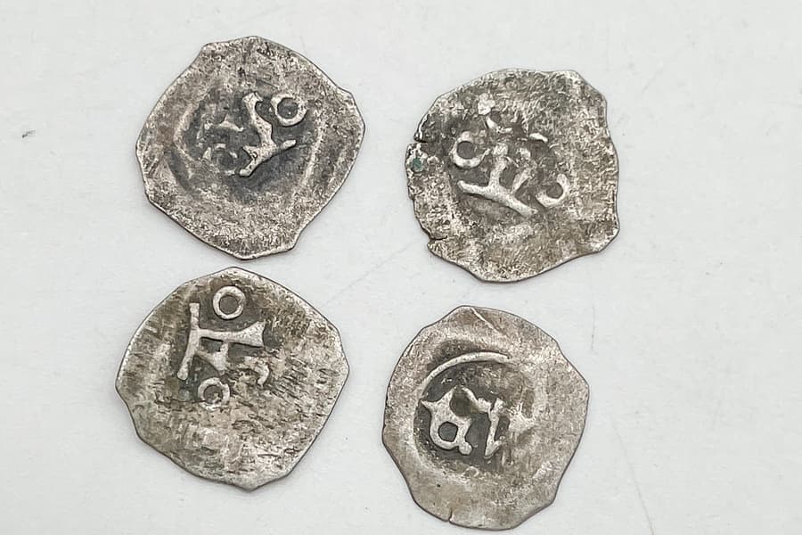 4 Silbermünzen Mittelalter